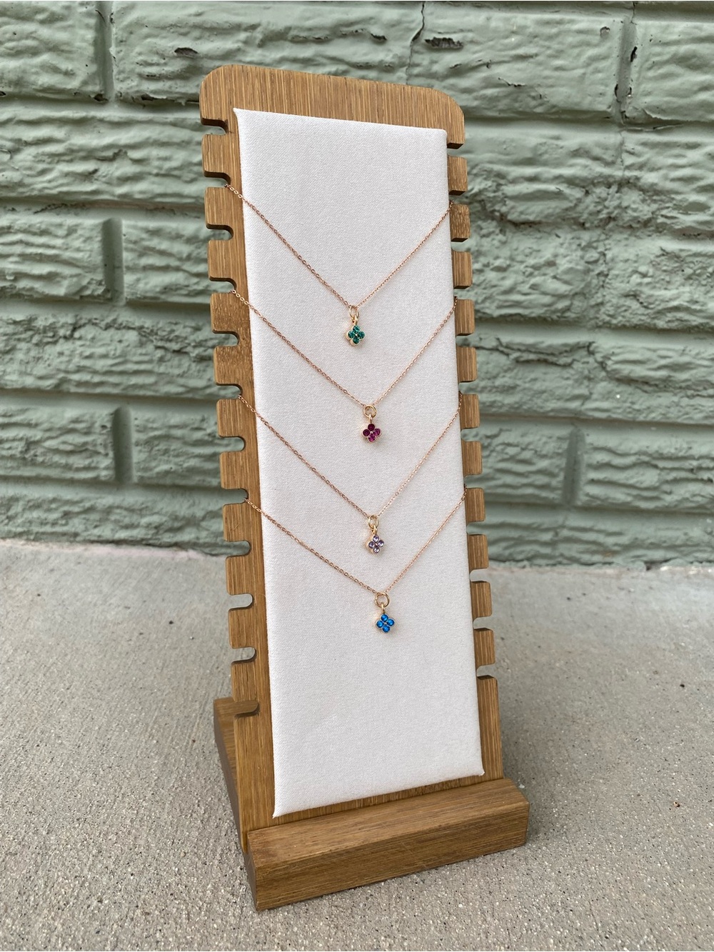 Danity Necklace with Colorful Gem Flower Pendant